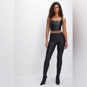NWOT Good American GOOD WAIST FAUX LEATHER LEGGINGS